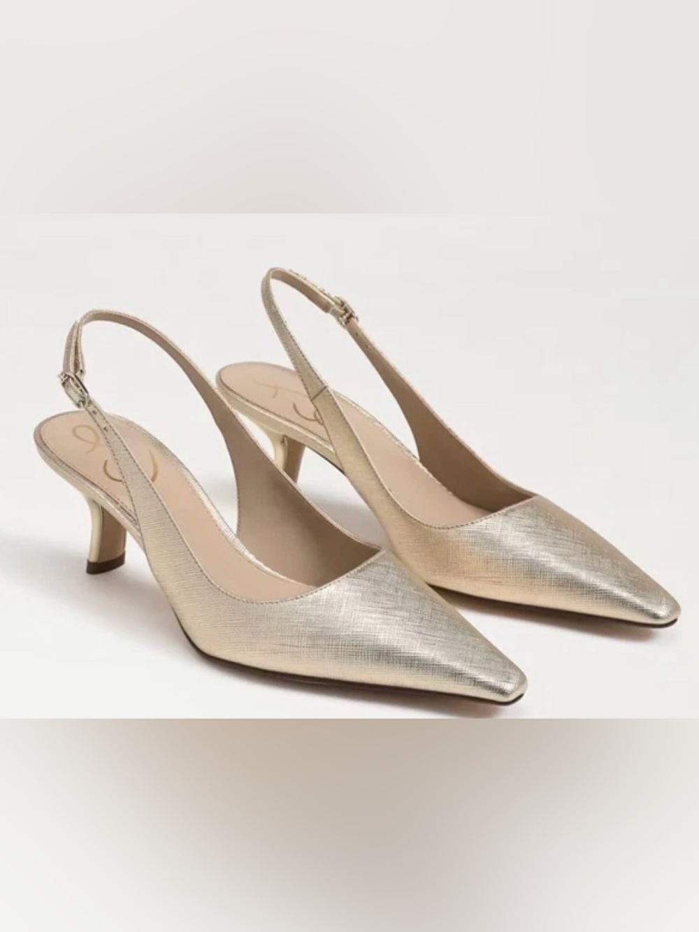 Sam Edelman Bianka Women's Gold Slingback Kitten Heels-7.5